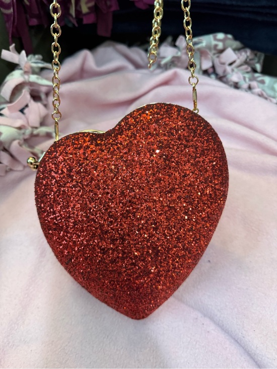 Handbags - Heart glitter purse
